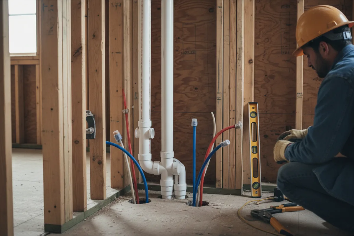 Drain and supply rough-in during Toilet Repair and Installation in Cortland